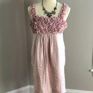 R&M Richards Pink Cocktail Dress with Ruffles